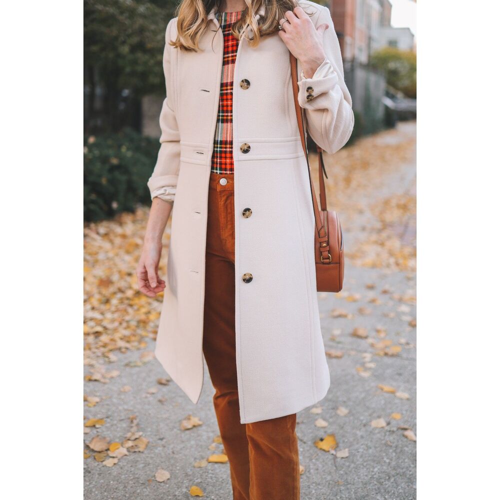 J.Crew Italian Double Cloth Wool Lady Day Coat in Vanilla Size S - Picture 7 of 16